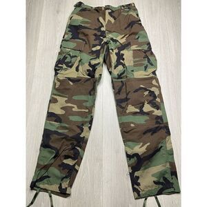 Vintage US Military Pant Small Woodland Camo Cargo Army Fatigues Combat American